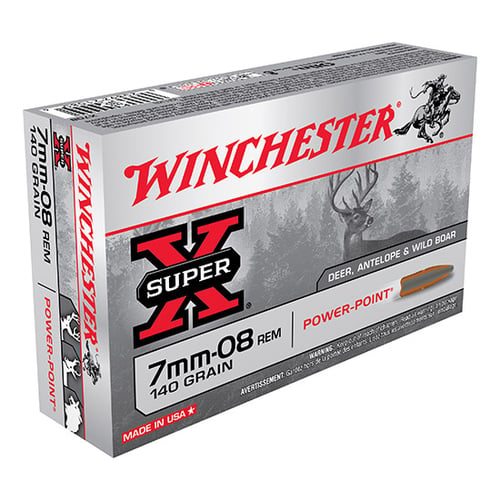 Winchester Ammo X708BP Power Max Bonded  7mm-08 Rem 140 gr 2800 fps Bonded Rapid Expansion PHP 20 Bx/10 Cs
